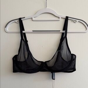 SKIMS Black Sheer Underwire Bra